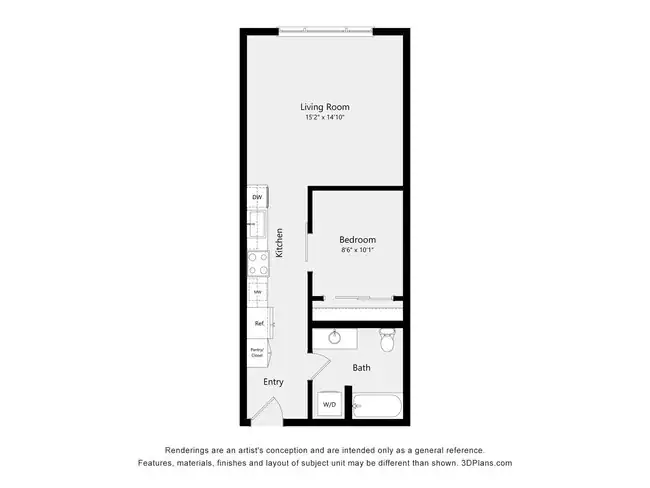 Urban One Bedroom A02A 502 floor plan